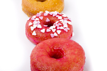 Colorful donut on a plate