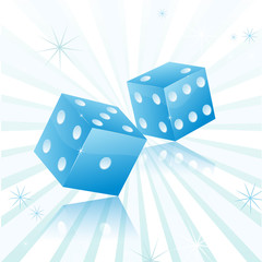 Blue dice with star background
