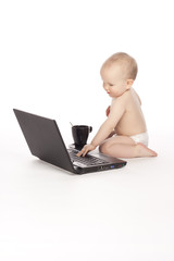 Baby with laptop