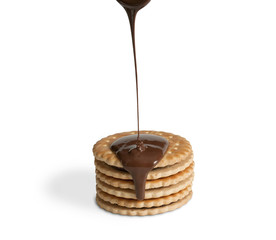 Chocolate biscuits with sauce