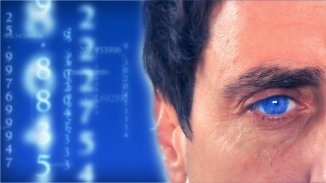 Blue eyed trader database statistics numbers animation