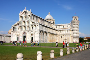 Cathedral complex in Italian city Pisa.  Duomo di pisa