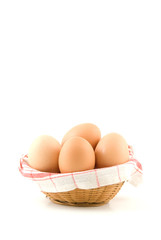 eggs in a wicker basket