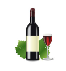 Bottle of red wine vector illustration