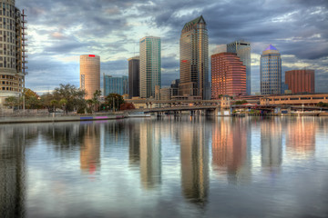 Beautiful blue sunrise sunset and reflections Tampa