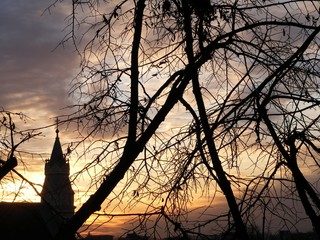 sunset in timisoara, romania
