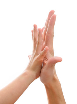 two hands making hi-five gesture