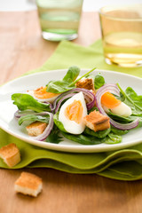 salad with spinach,eggs