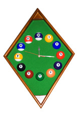 a clock is in style of billiards