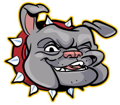bulldog head - vector illustration, part of a series