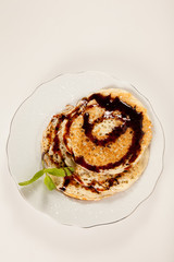 pancakes drizzled in caramel