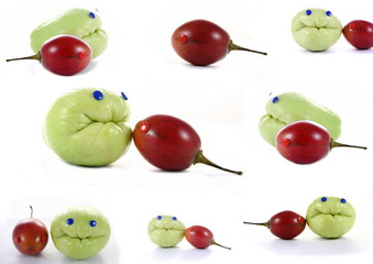 Couple de chayotte et tamarillo