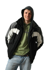 Fototapeta premium Young Man in Winter Clothes