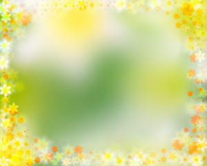 Obraz premium colorful spring floral border