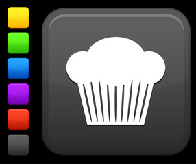 cupcake icon on square internet button