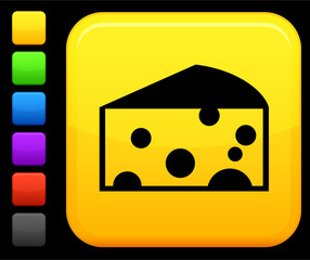 swiss sheese icon on square internet button