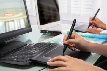 Graphic designers working