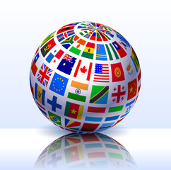 Flags Globe Internet Background