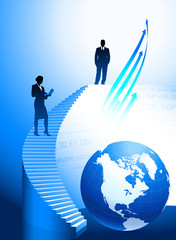 Globe with Business Team