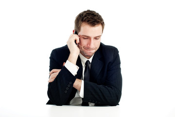 Businessman talking by phone