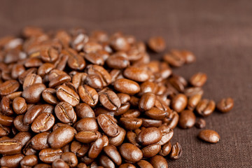 Dark coffee beans