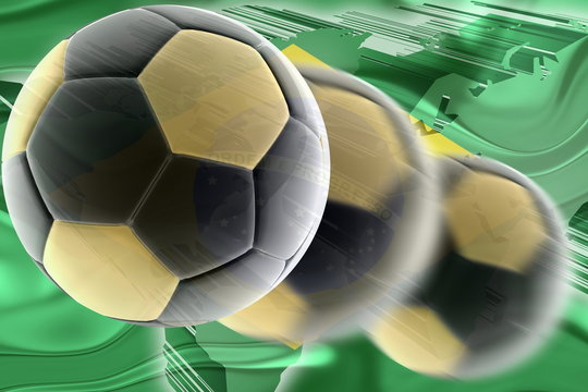 Flag of Brazil wavy soccer