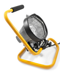 Halogen work light on a white background