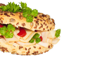 Deftiger Bagel mit Putenwurst