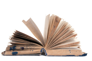 Old open book