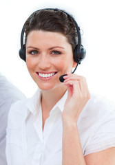 Portrait of a charming customer service agent