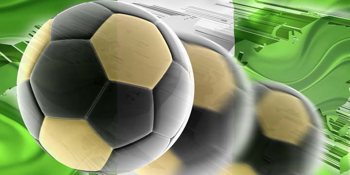 Flag of Nigeria wavy soccer