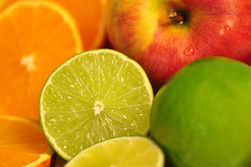 Naklejka na ściany i meble Apfel, Limette,Orange
