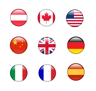 flag buttons vector different states