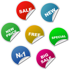 Vector collection of sale stickers.