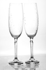 Two champagne glasses