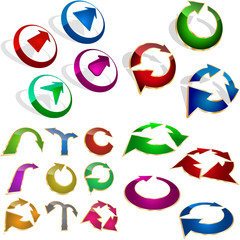 Set of arrows. Vector collection.