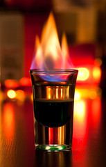 Flaming cocktail
