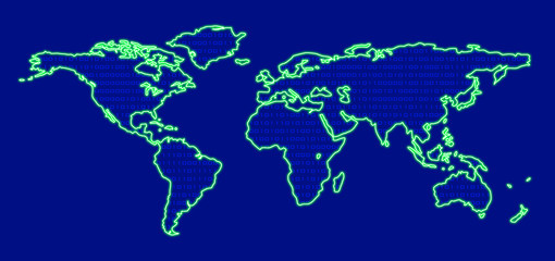 neon worldmap digital