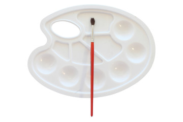 Painter's pallete with paintbrushes