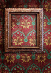 Gold ornate frames & retro wallpaper