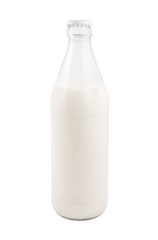 Milk in the bottle isolated on white background