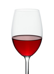 wineglass with red wine isolated