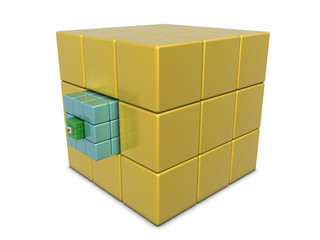 Obraz premium Group of boxes in box isolated on white background