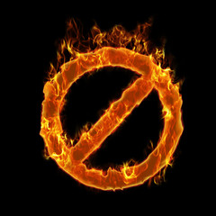 Burning forbidden symbol