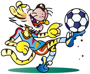 サッカー　マスコットキャラクター　タイガー