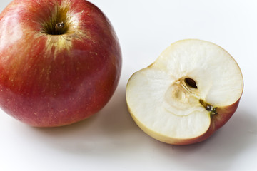 Cut red apple
