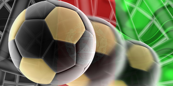 Flag of Afghanistan wavy soccer