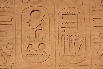 Selbstklebende Fototapeten Hieroglyphes et Cartouches de Ramses © Pascal06