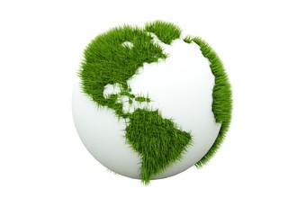 Concept of green earth  isolated on white