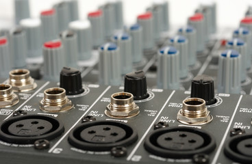 Fototapeta na wymiar Audio mixing console.
